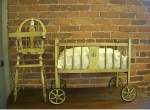 Antique Unusual Antique Doll Crib High Chair Antique And