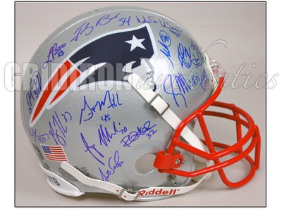 patriots team signed helmet